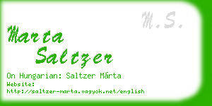 marta saltzer business card